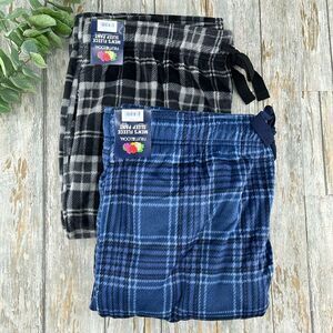 Men’s Fruit of The Loom Comfy Cozy Lounge Fleece Pajama Pants 2-Pack Size XL